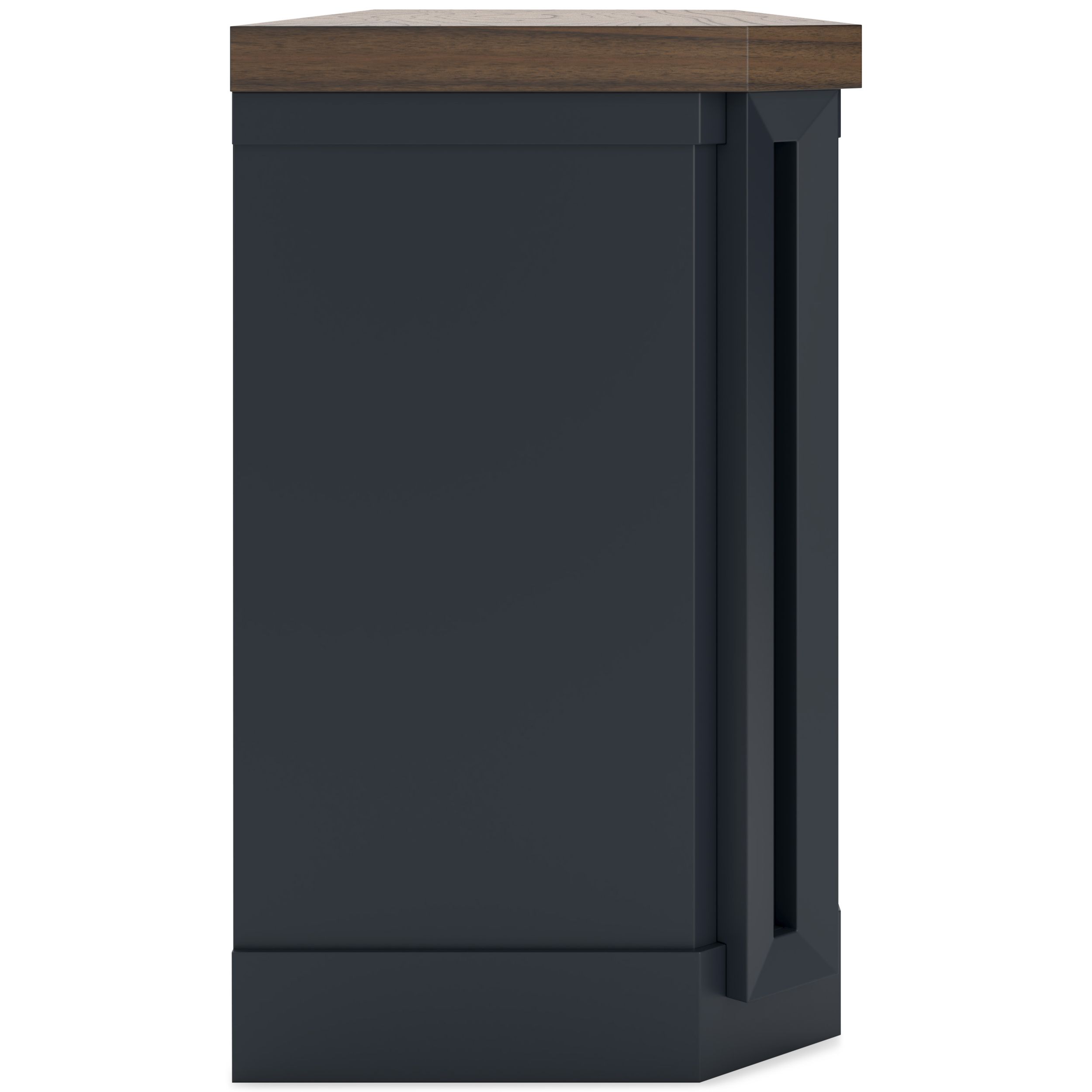 Landocken 74" XL Industrial TV Stand - Rustic Brown & Navy Blue