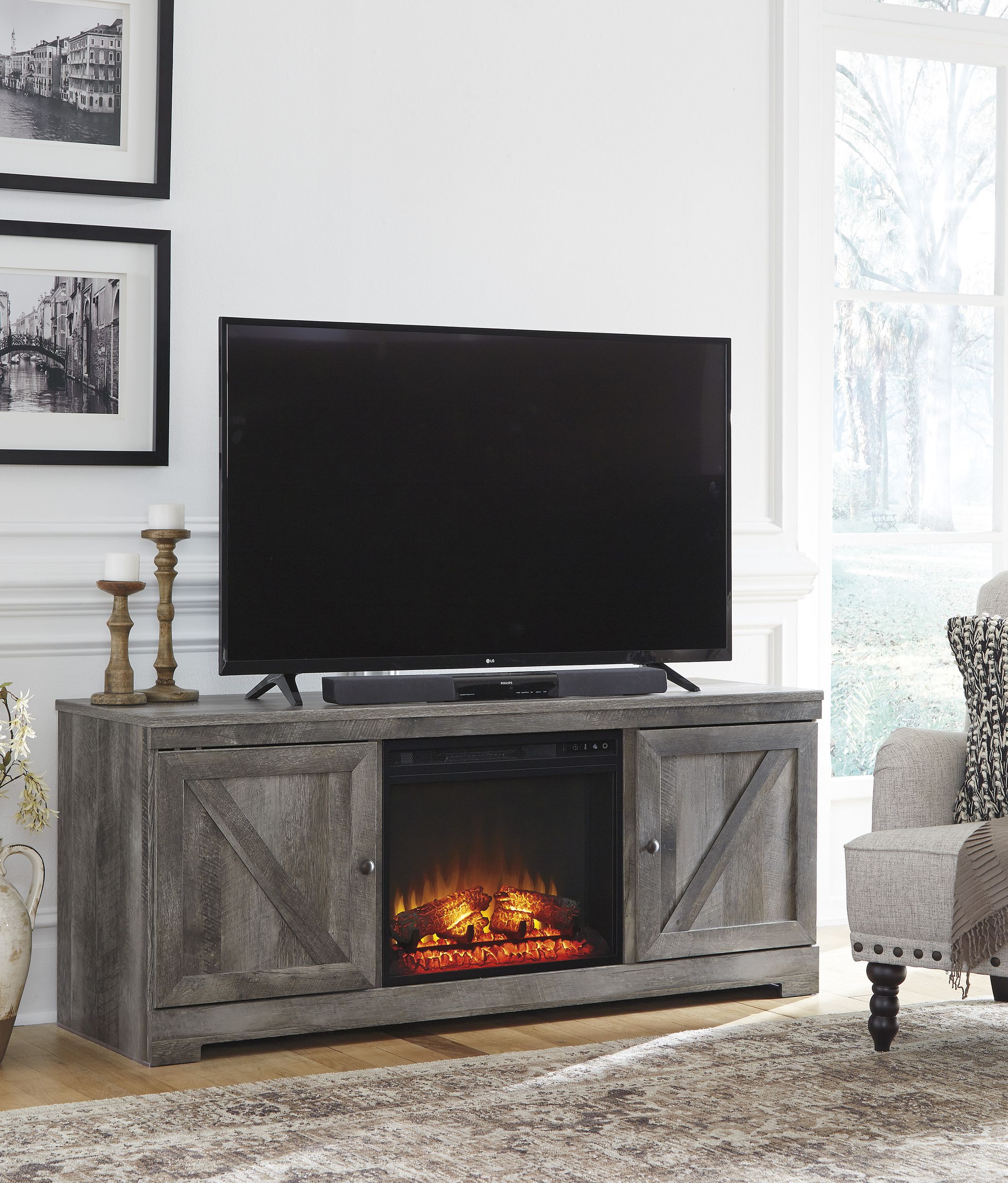 Wynnlow 63" TV Stand with Electric