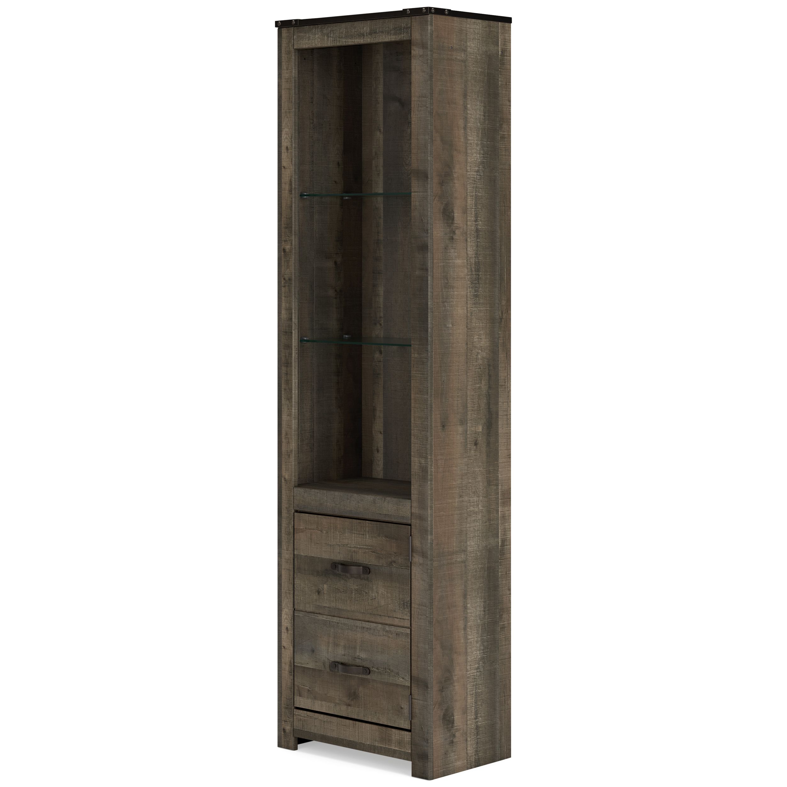 Trinell 3-Piece Rustic Fireplace Entertainment Center - Brown