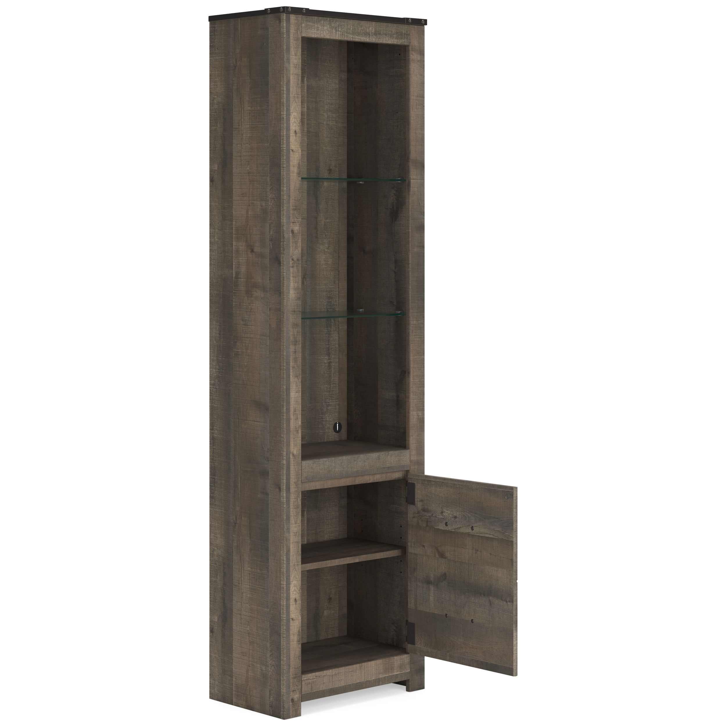 Trinell 4-Piece Rustic Entertainment Wall with Bridge - Brown