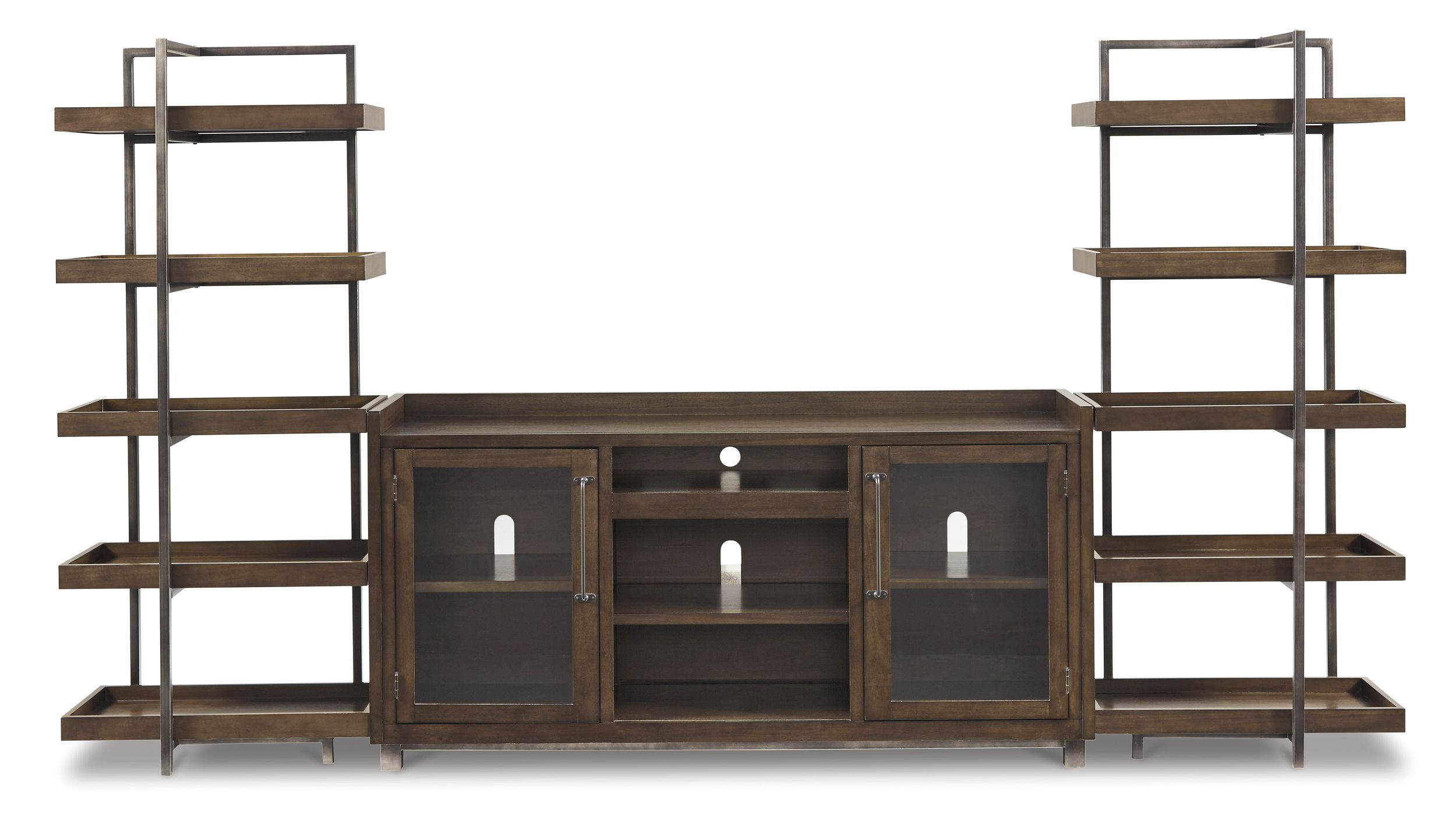 Starmore 3-Piece Industrial Entertainment Center - Brown & Gunmetal