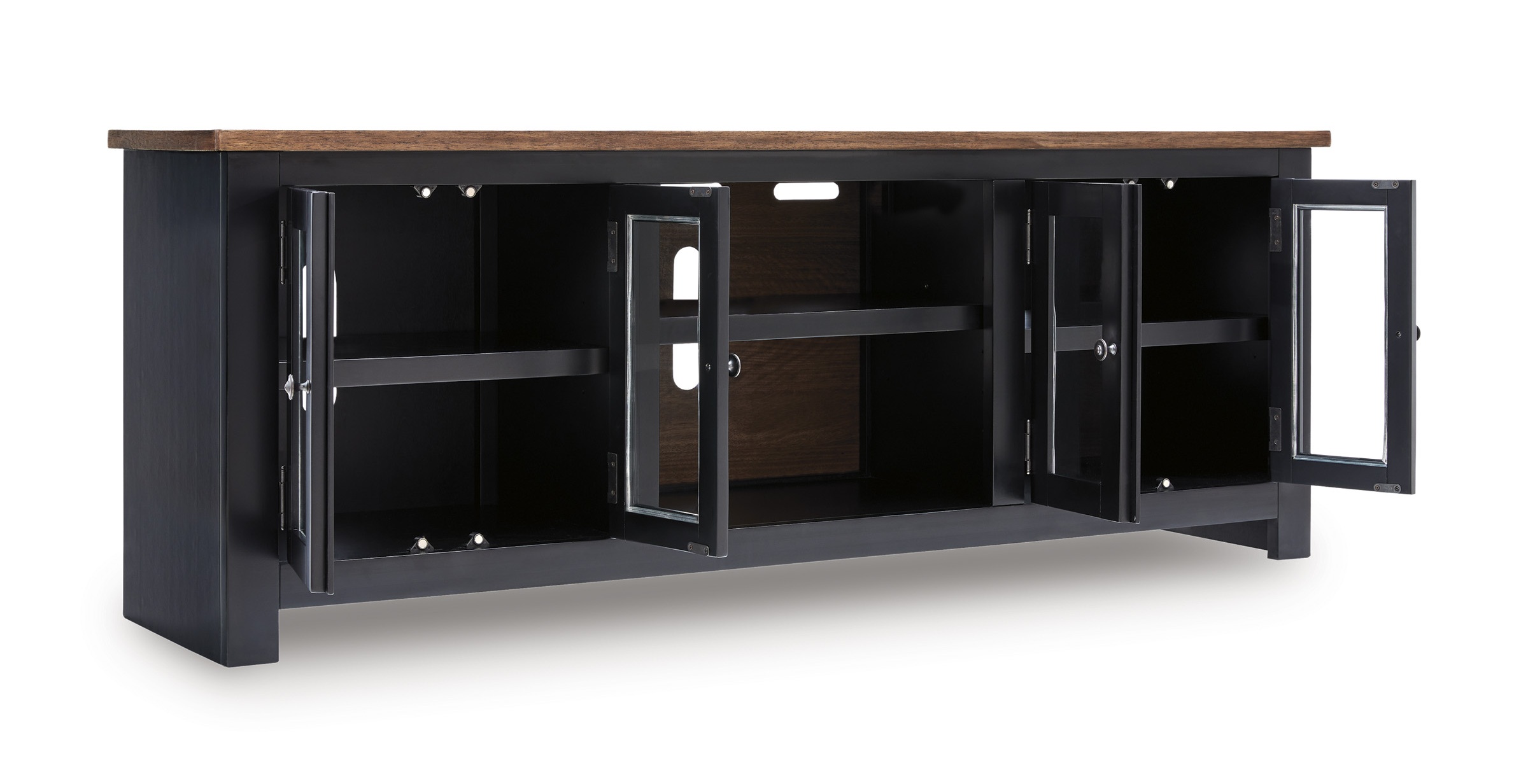 Wildenauer 74" XL Industrial TV Stand - Rustic Brown & Matte Black