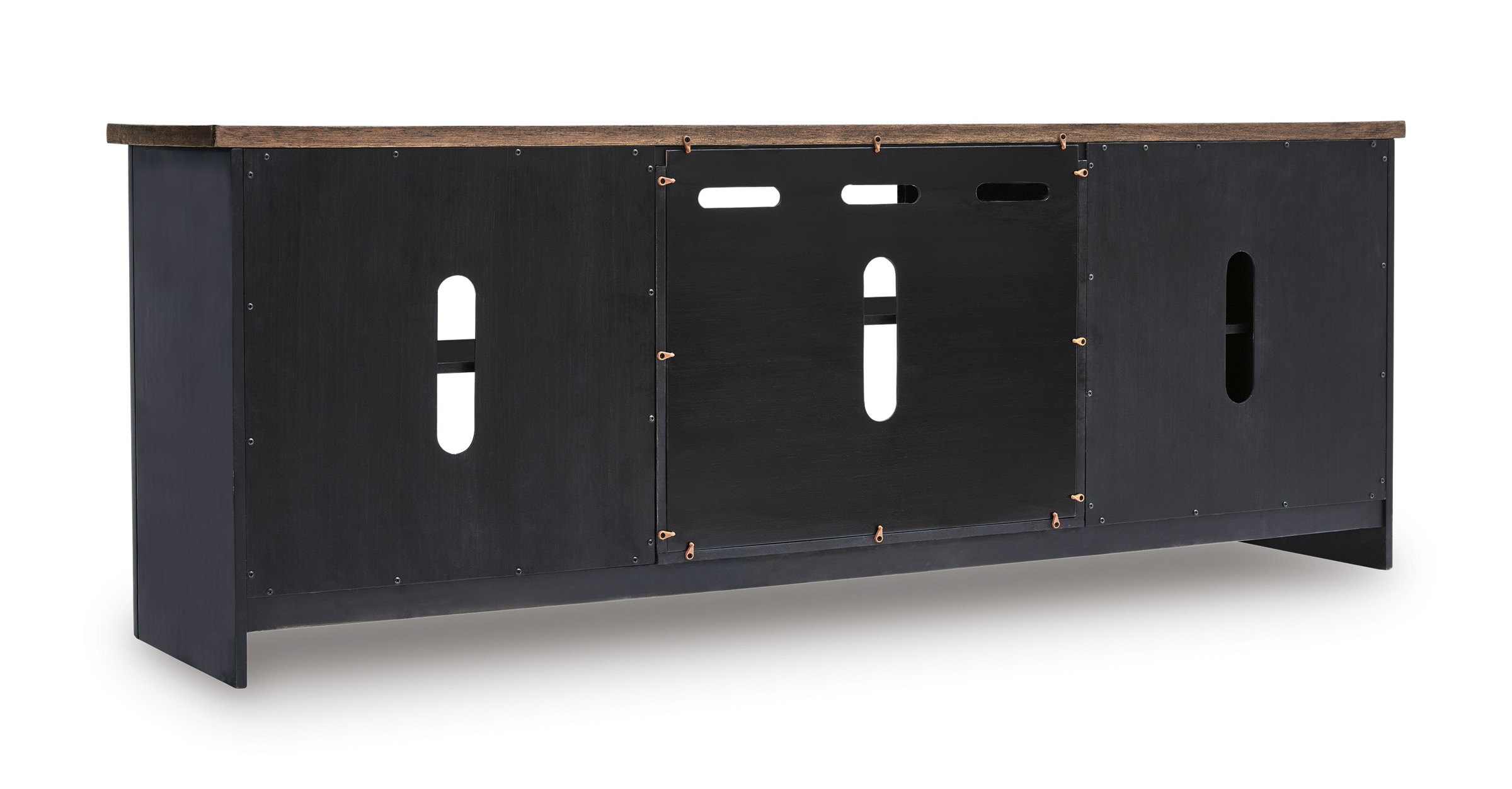 Wildenauer 74" XL Industrial TV Stand - Rustic Brown & Matte Black