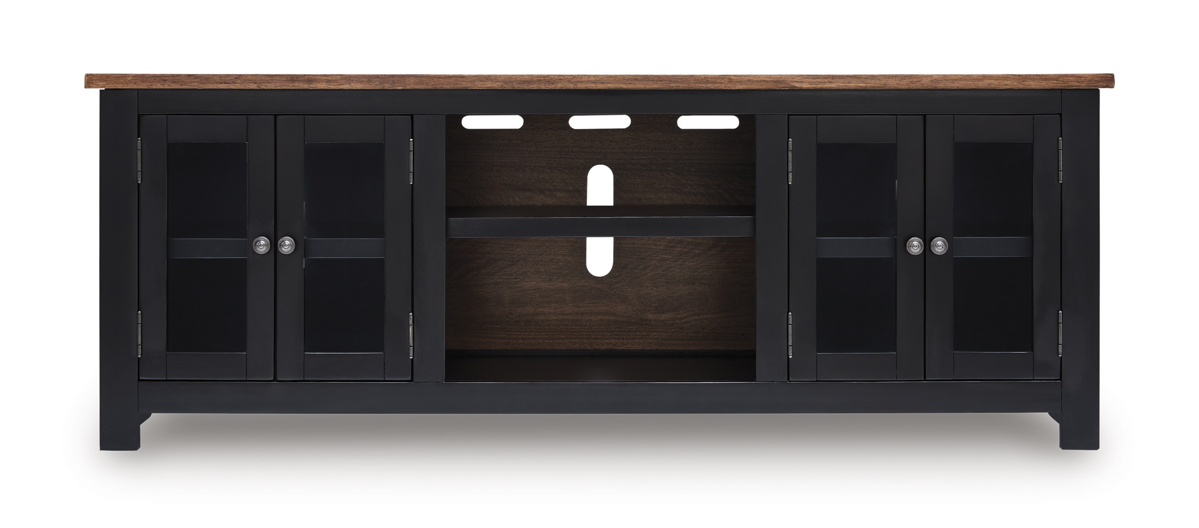 Wildenauer 74" XL Industrial TV Stand - Rustic Brown & Matte Black