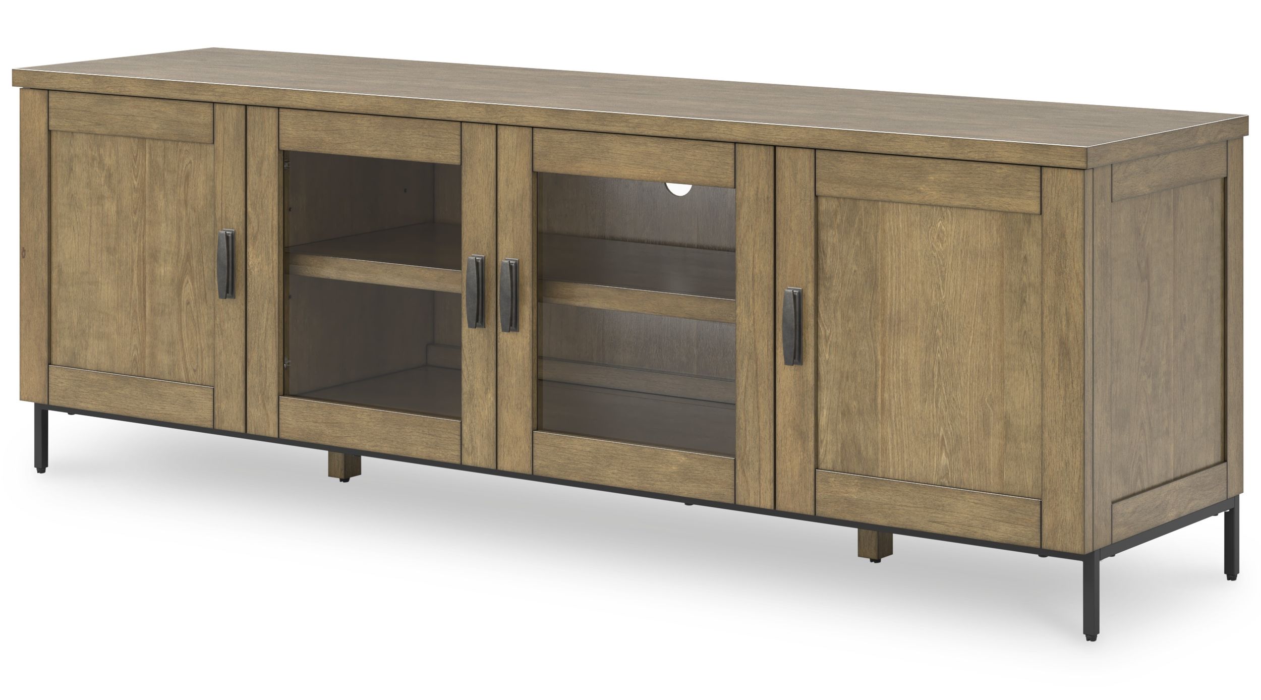 Torlanta 74" XL Modern Rustic TV Stand - Warm Brown Oak Grain