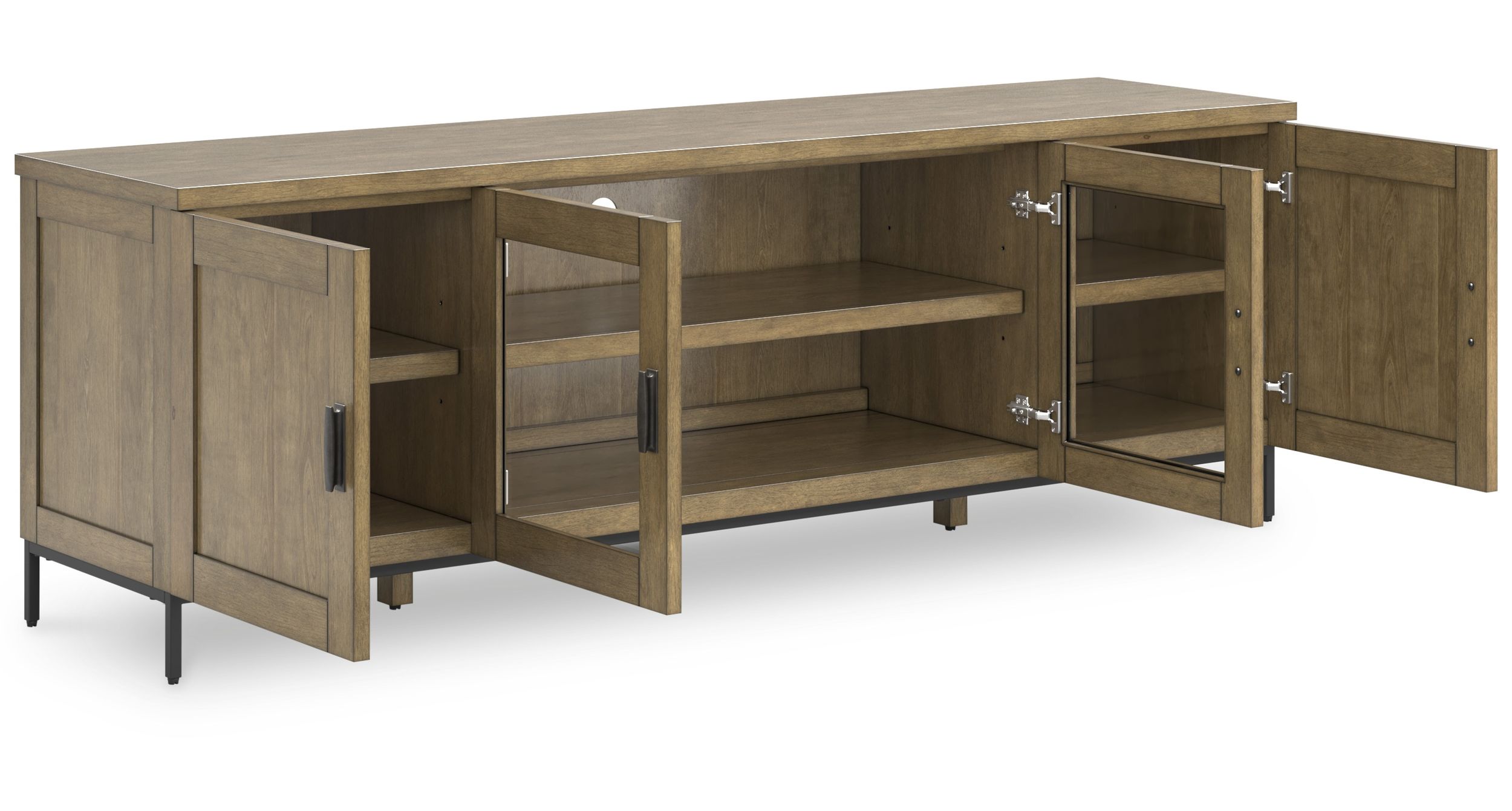 Torlanta 74" XL Modern Rustic TV Stand - Warm Brown Oak Grain