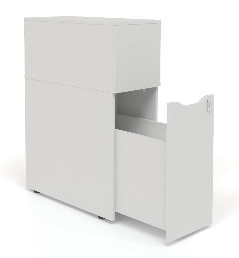 Boxi Office Lockable Storage Tower w/Sliding Doors Top Bookcase