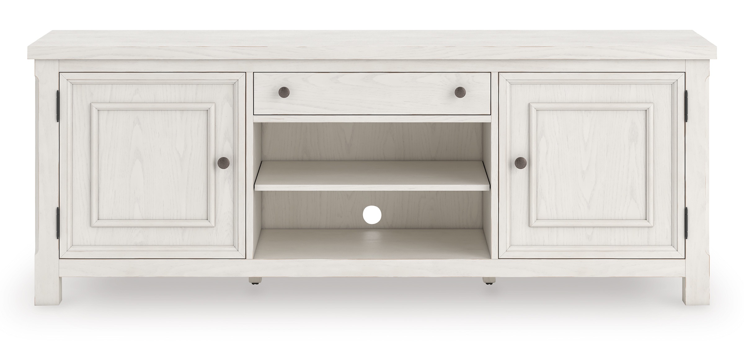 Robbinsdale 74" XL Traditional TV Stand - Antique White & Oak