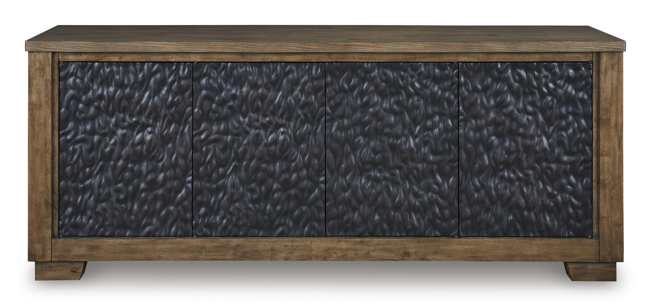 Rosswain 74" XL Modern Wood TV Stand - Warm Brown Oak Grain