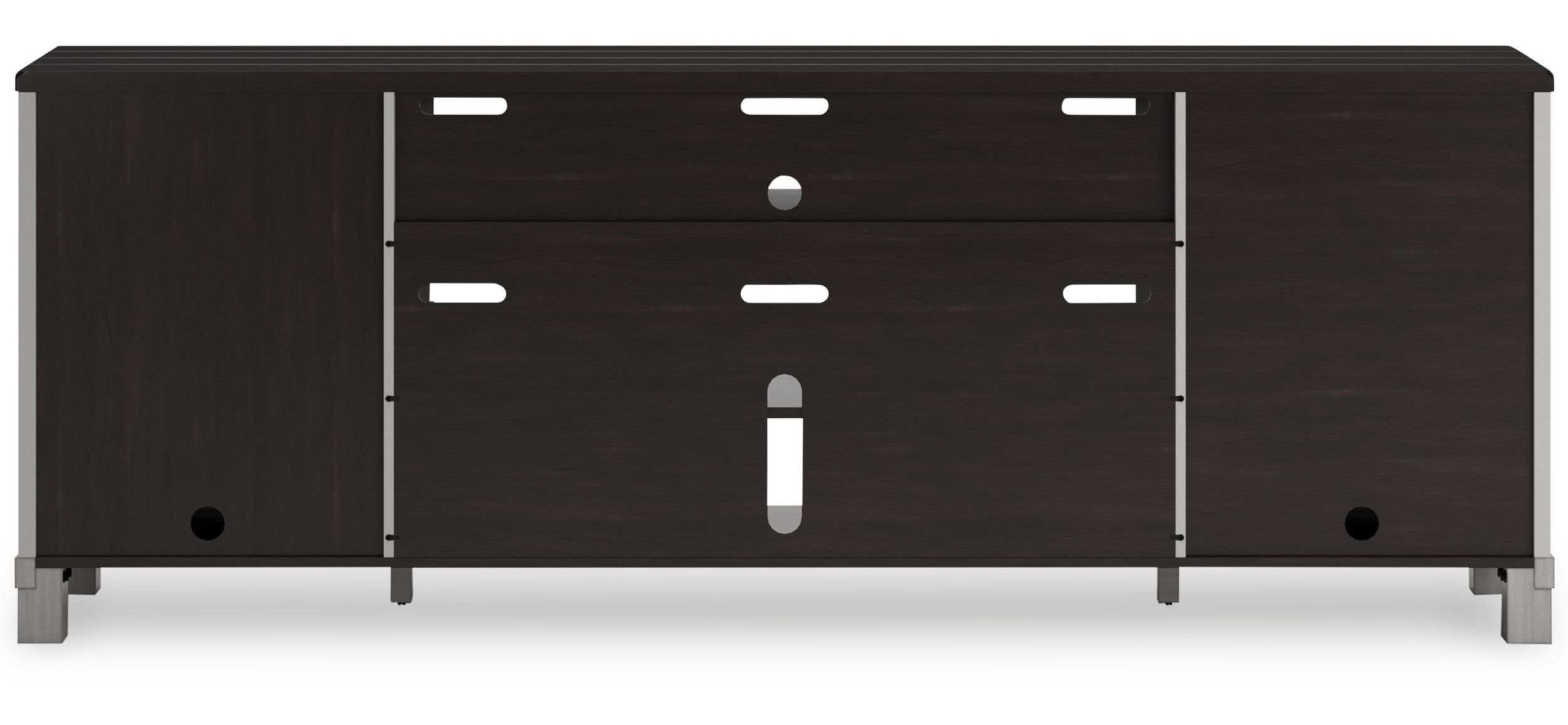 Darborn 74" XL Modern Farmhouse TV Stand - Gray & Brown Wood