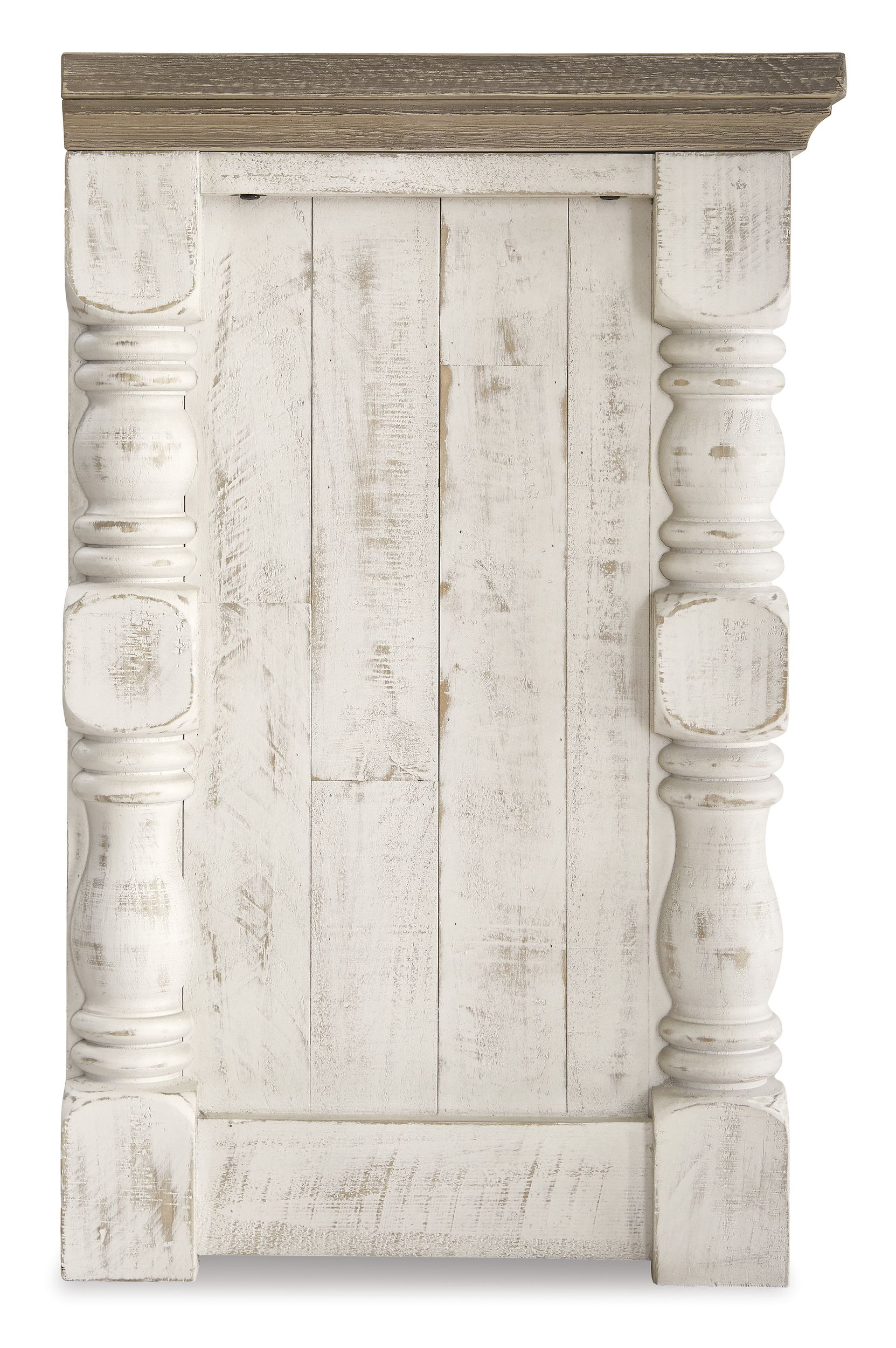 Havalance 74" XL Modern Farmhouse TV Stand - Distressed Whitewash