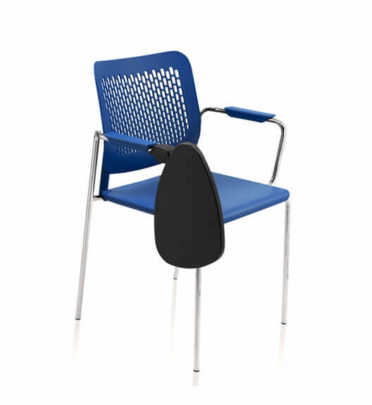 Wait Conference Chair w/Armrests, Chrome-Plated Four-Leg Steel Frame