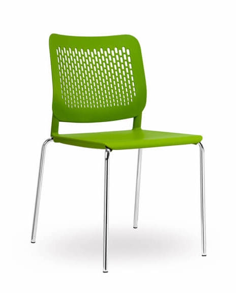 Wait Set of Conference Chairs w/Chrome-Plated Four-Leg Steel Frame