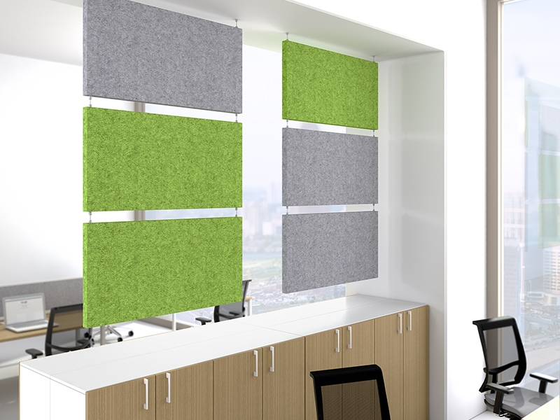 Modus Customizable Sound Absorbing Vertical Ceiling Panels