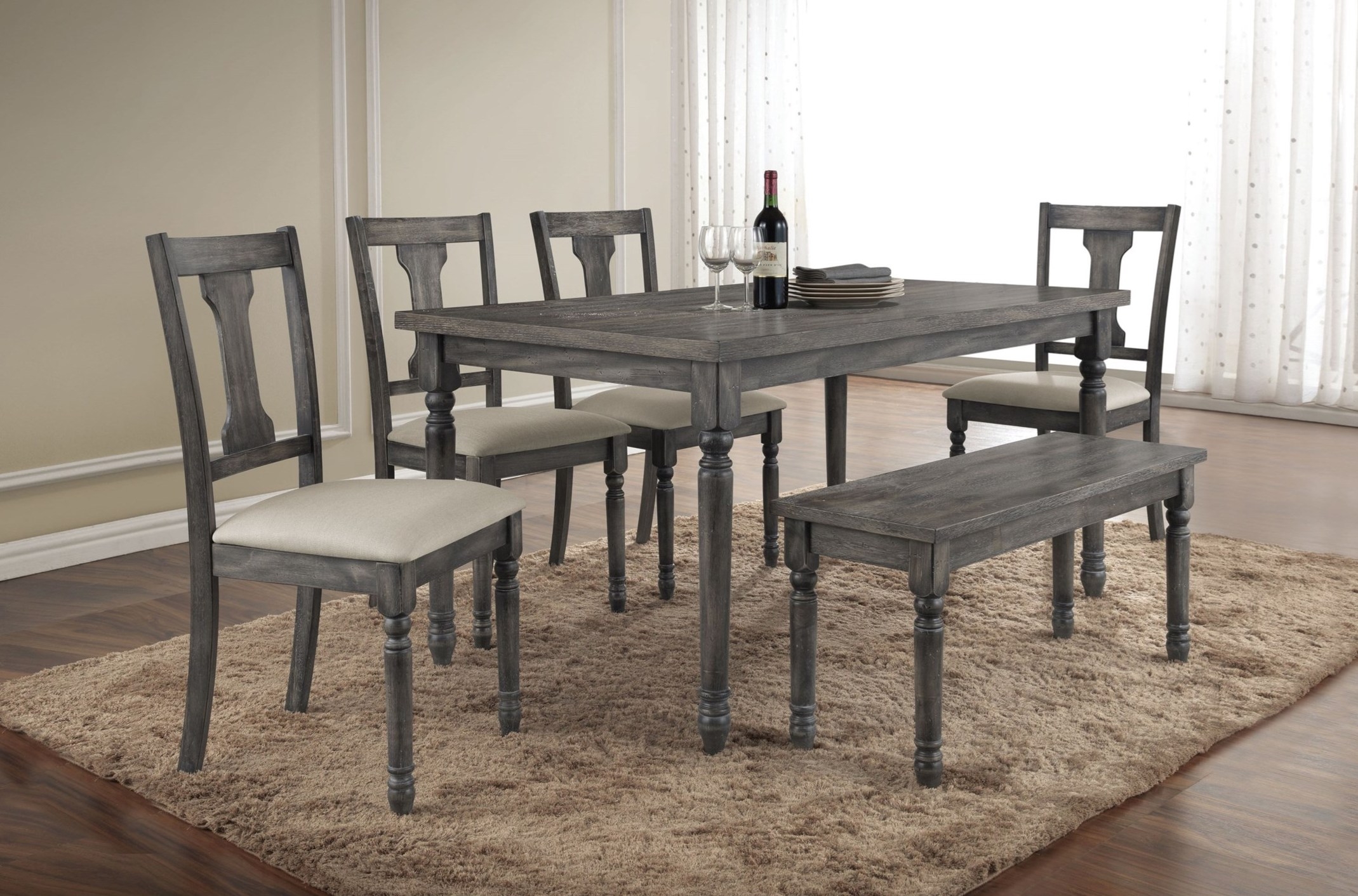 Wallace Wood/Wood Veneer Dining Set