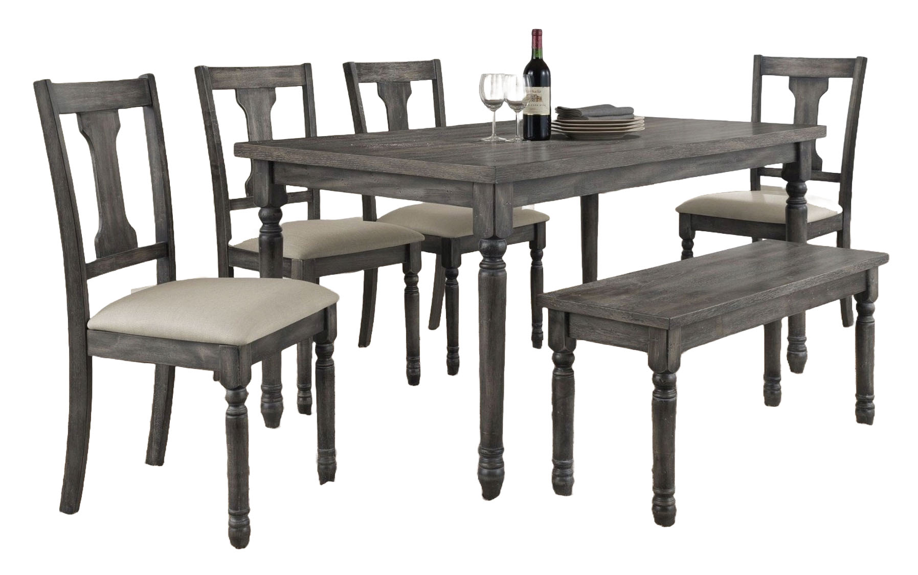 Wallace Wood/Wood Veneer Dining Set