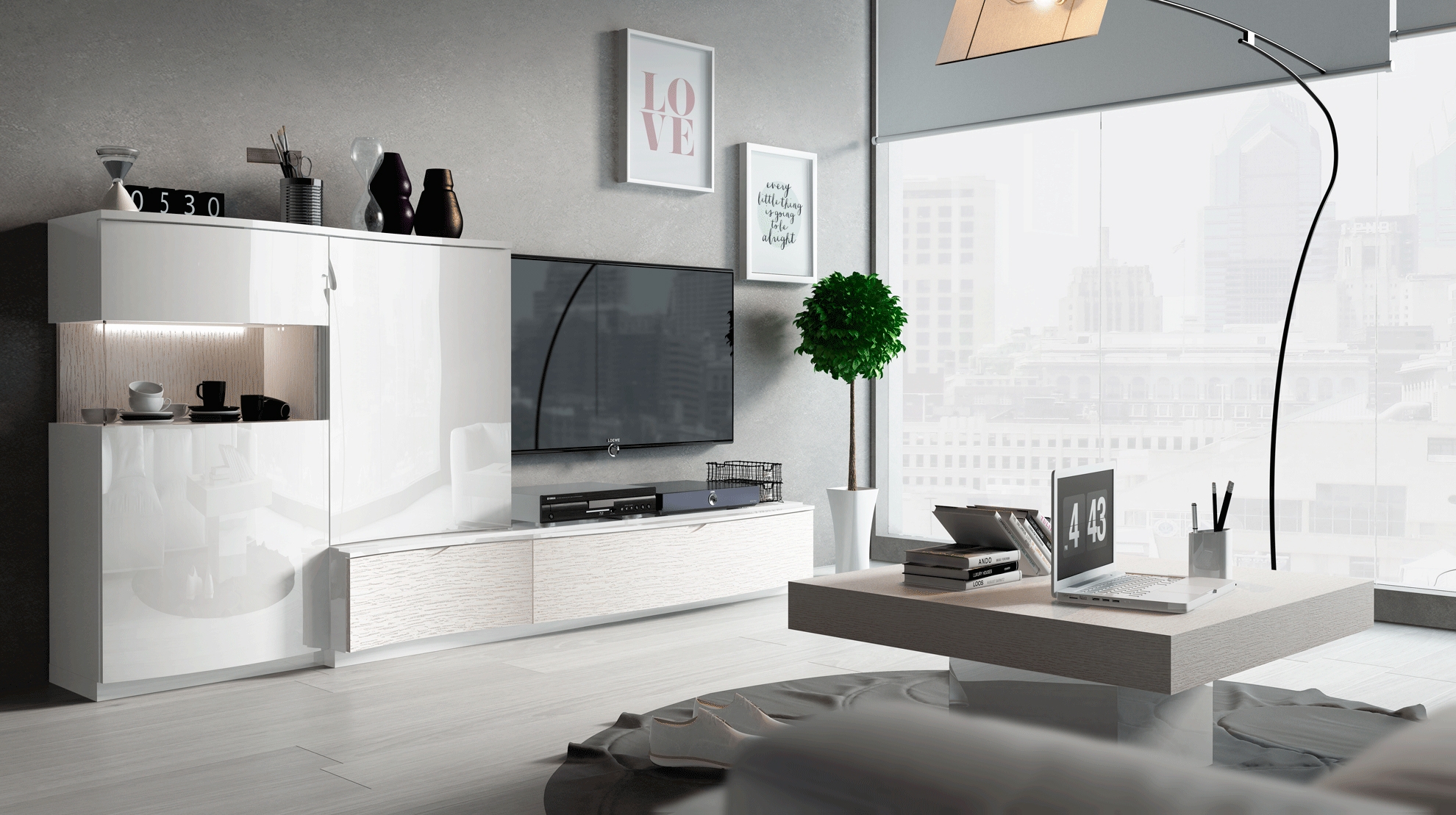 Cordoba Wood Veneer Wall Unit by Fenicia Mobiliario, Spain
