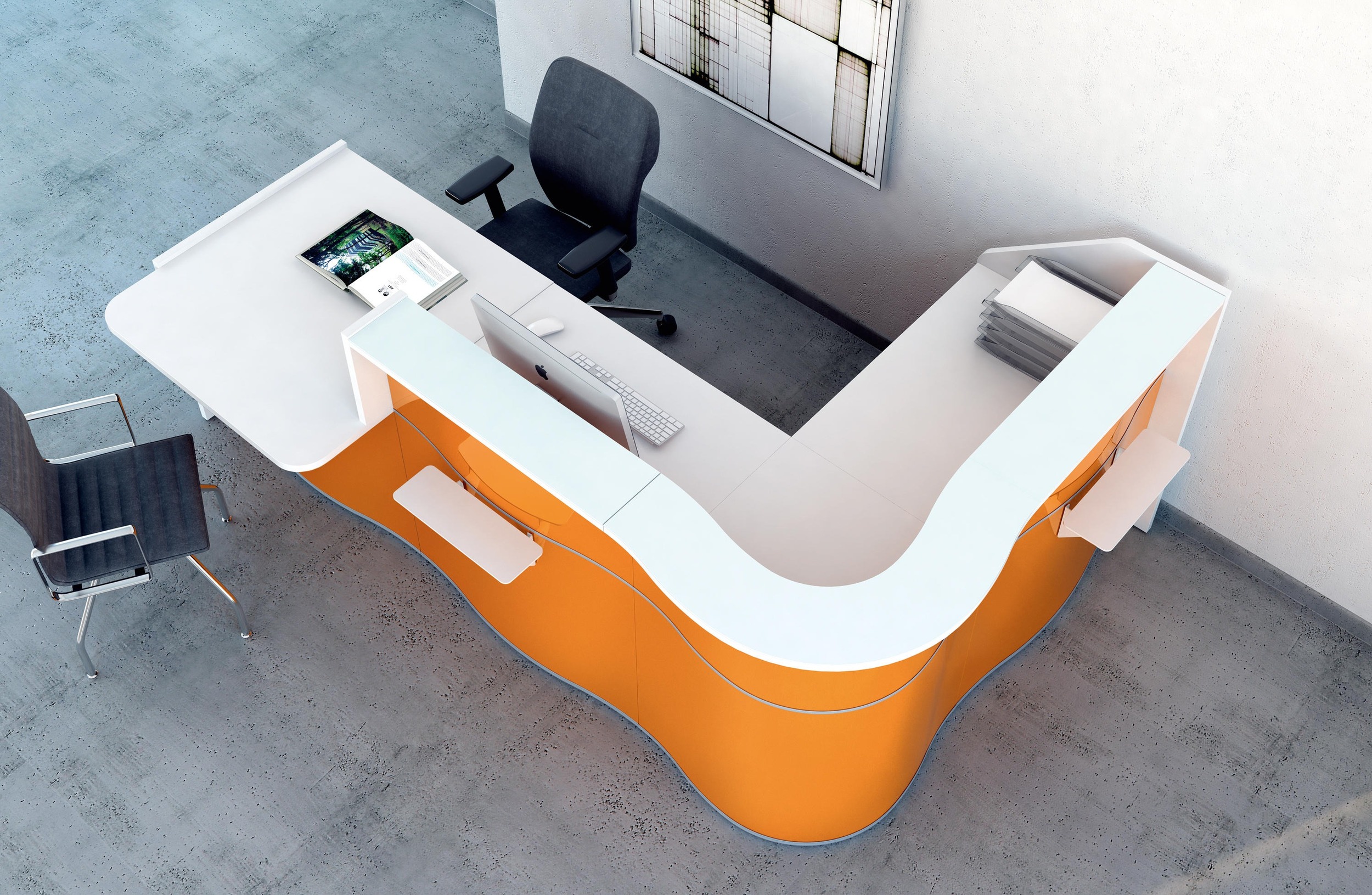 Wave 101" L-Shape Reception Desk