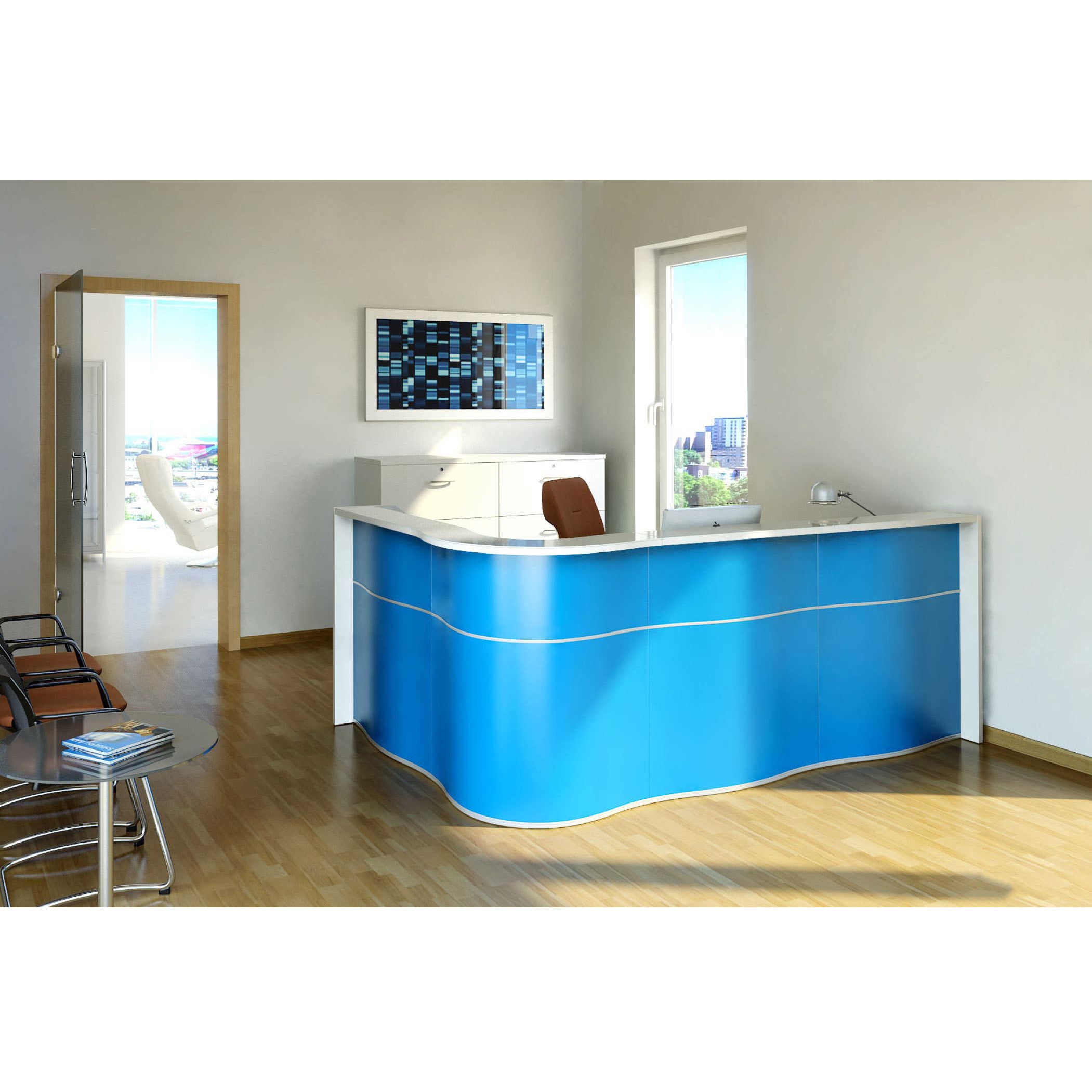 MDD Wave Customizable Reception Desk Setup