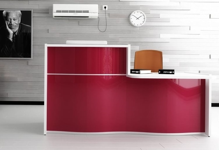 MDD Wave 69" Small Reception Red Matt Desk 