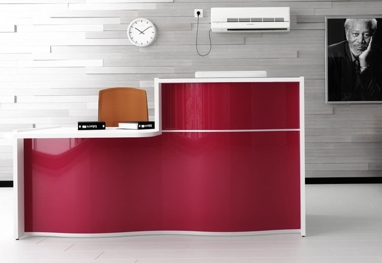 Wave 69" Reception Desk w/Small Right Counter