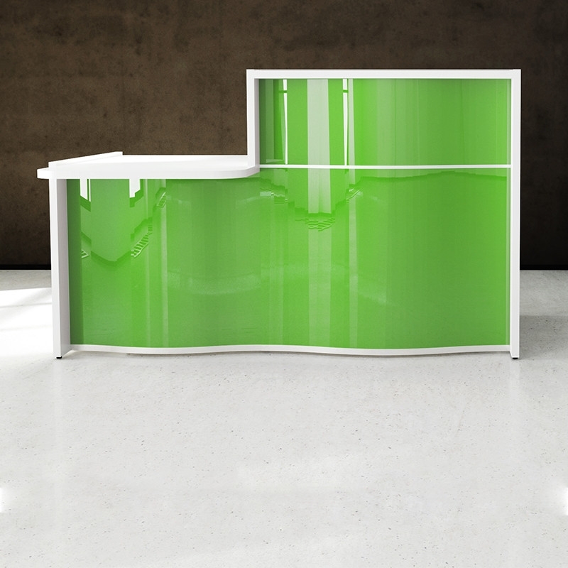 MDD Wave 69" Reception Desk in Green Matt