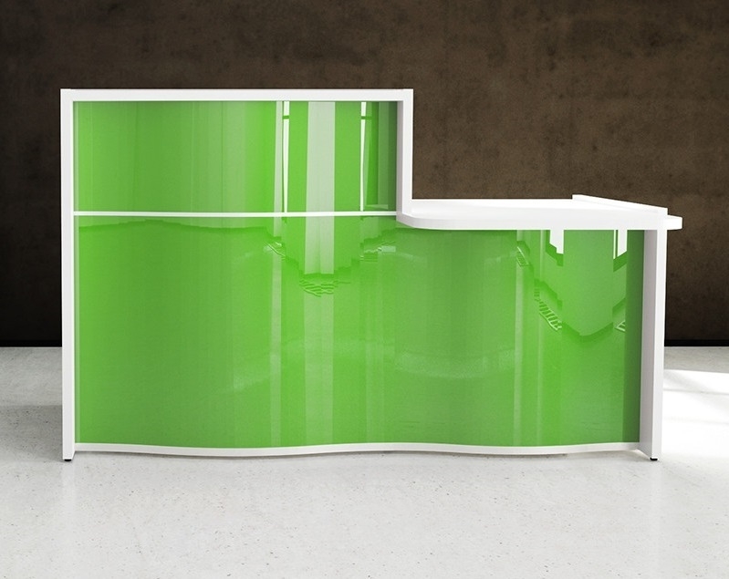 Wave 69" Small Reception Green Matt Desk by MDD