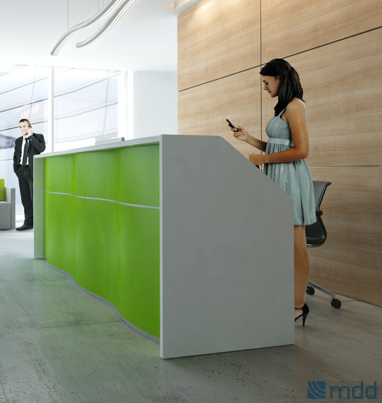 Wave 108" Straight Counter Reception Desk