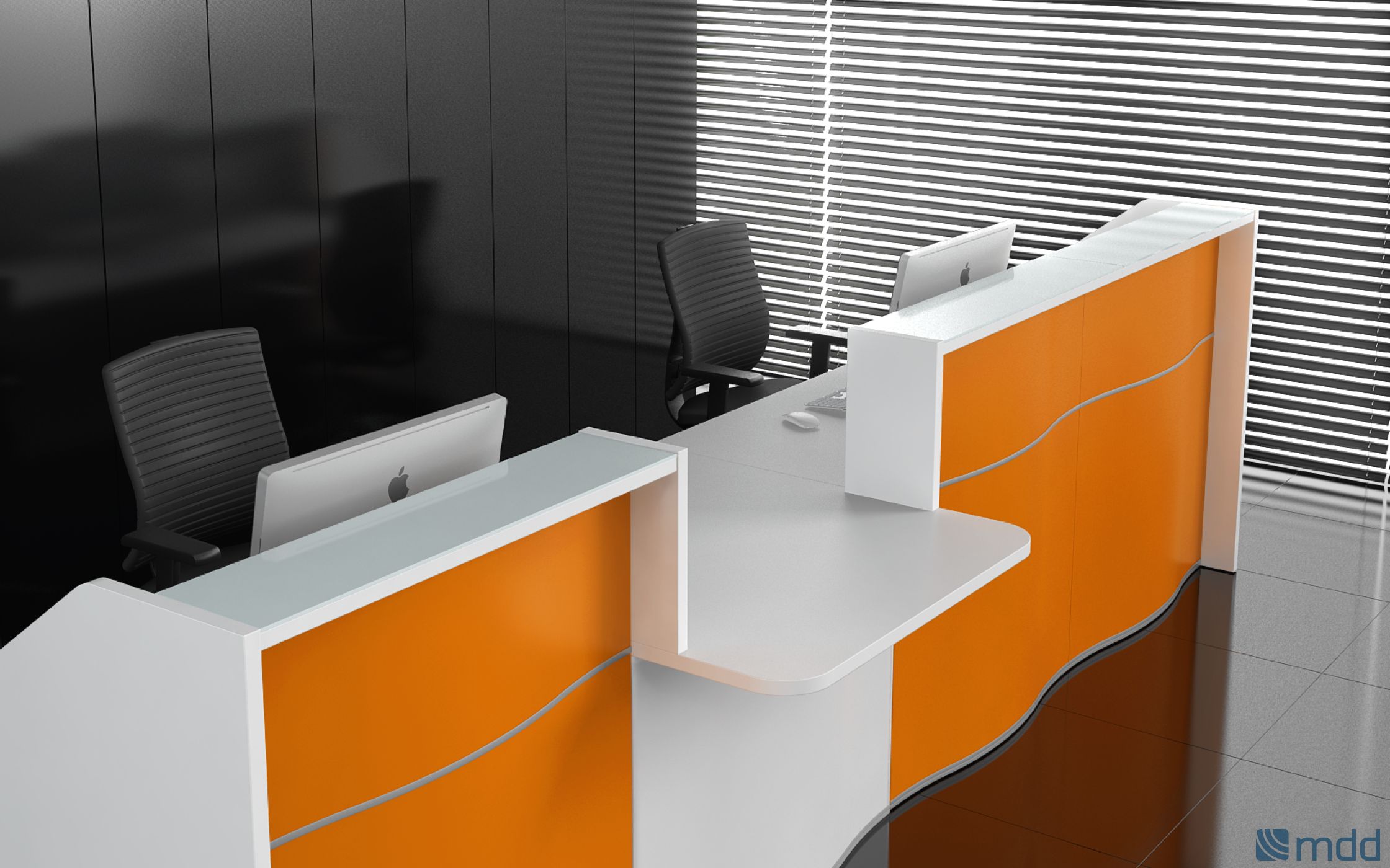 MDD Wave 121" Straight Reception Desk