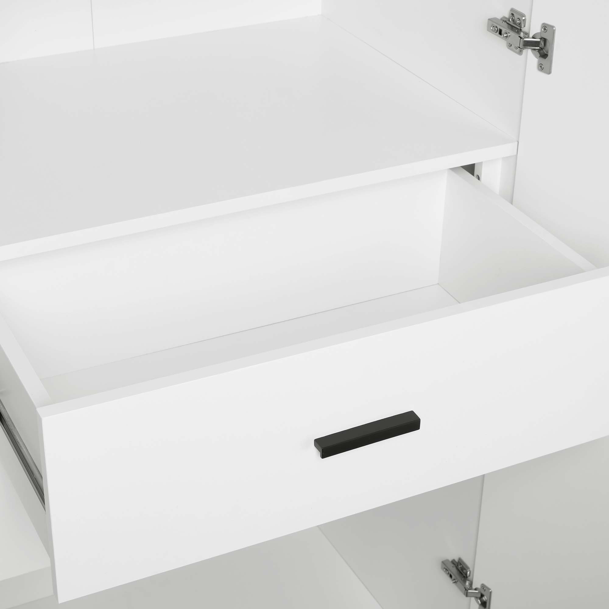 Lee Freestanding Wardrobe Closet 1.0 w/4 Shelves & 2 Drawers 