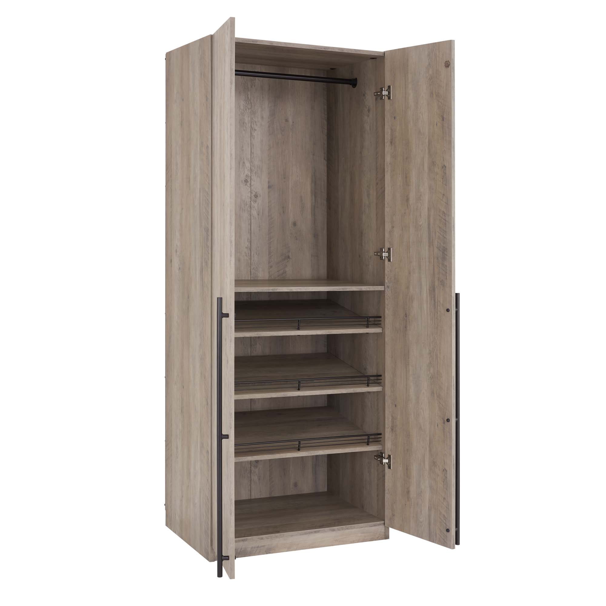 Lee Freestanding Wardrobe Closet 3.0 w/1 Hanging Rod, 3 Shoe Shelves & 1 Basic Shelf 