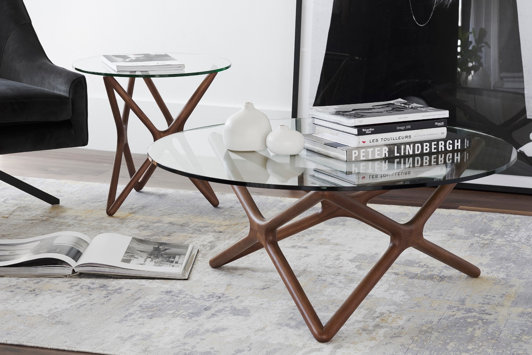 Quasar Clear Glass Top Coffee Table