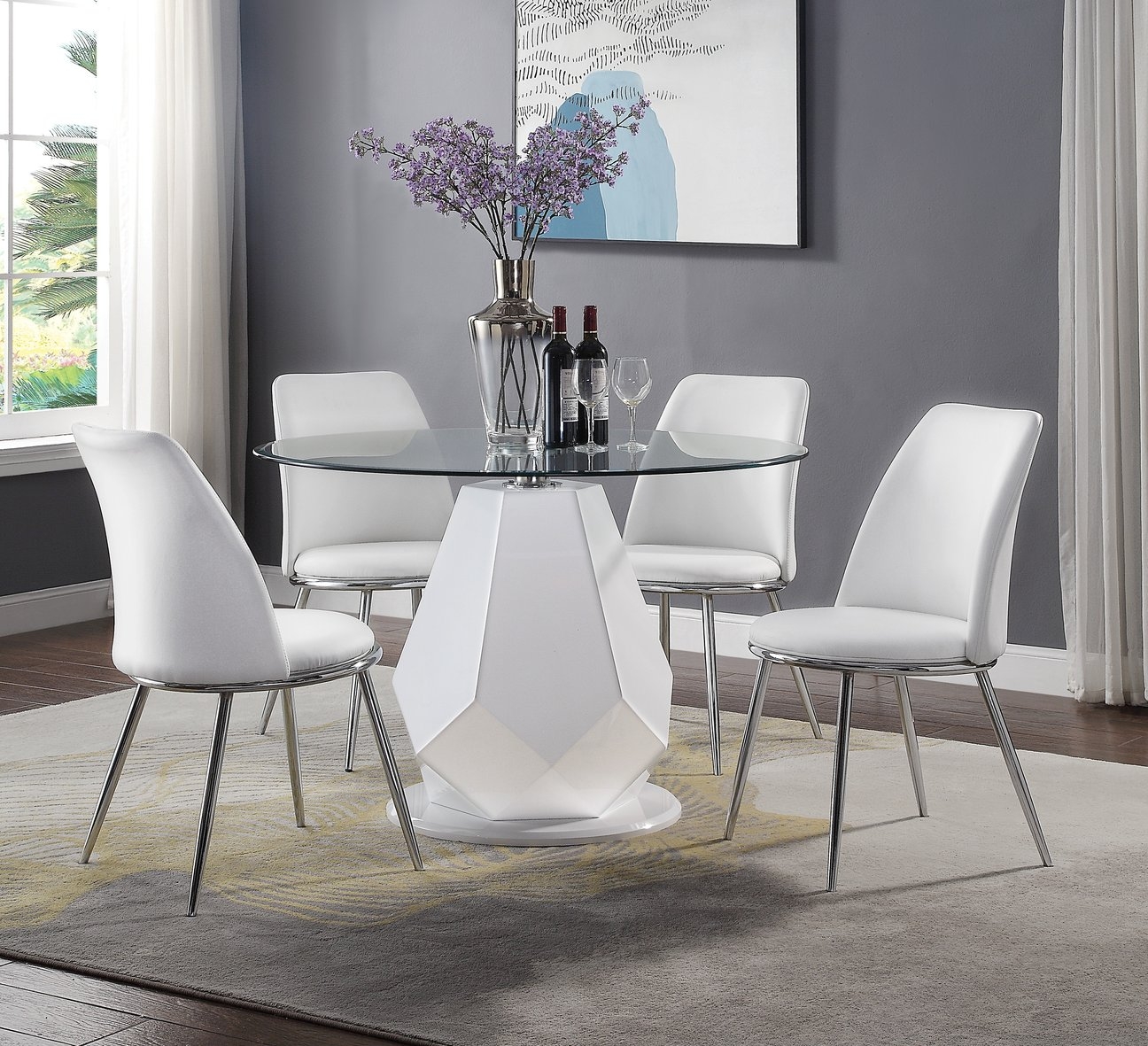 Weizor Leatherette/Metal Dining Chair