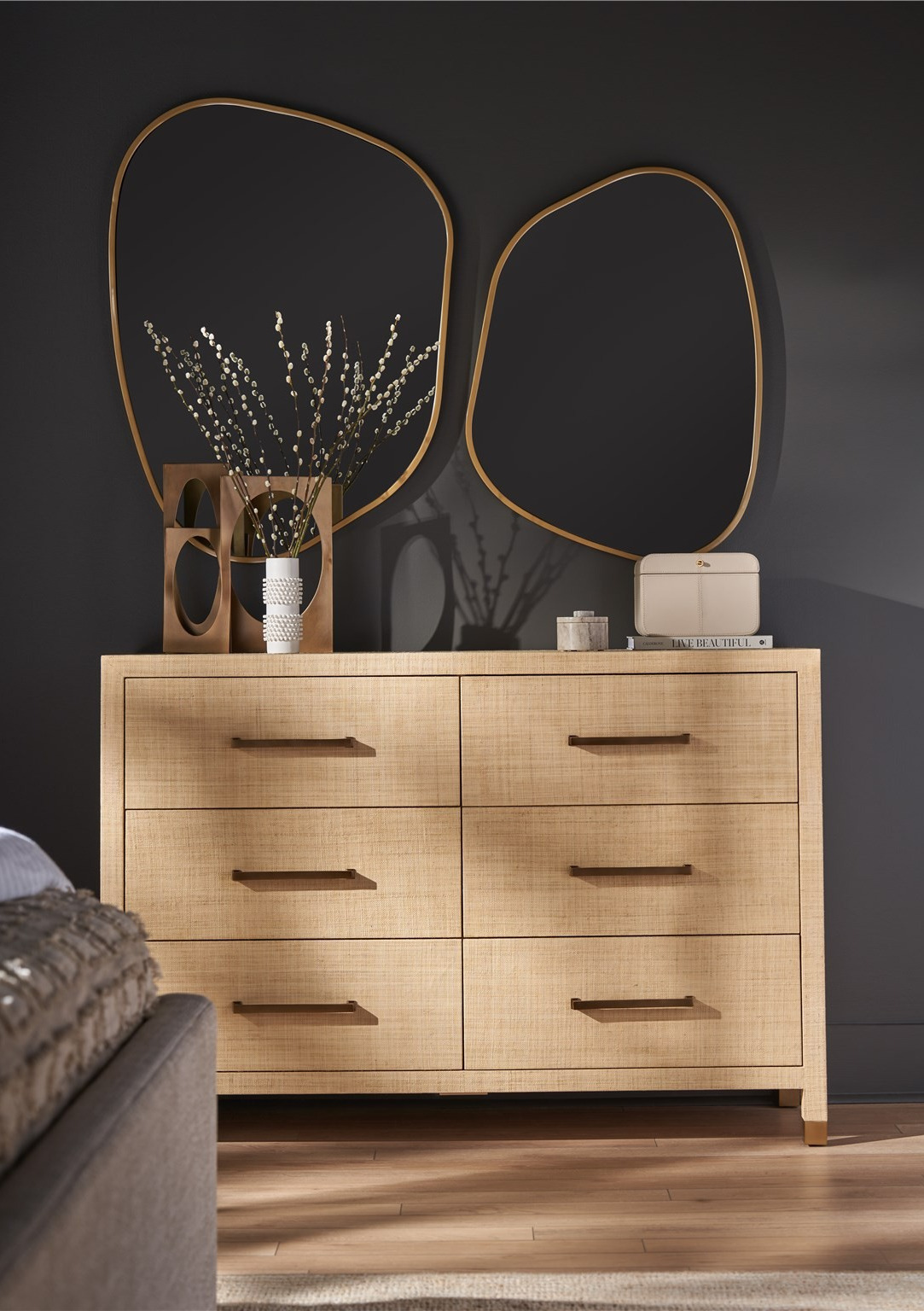 Leah Wood Double Dresser w/6 Drawers