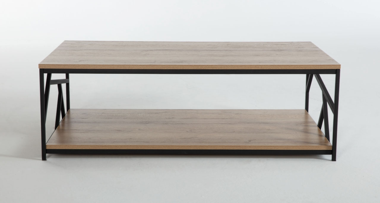 Whimsy Wood/Metal Rectangular Coffee Table