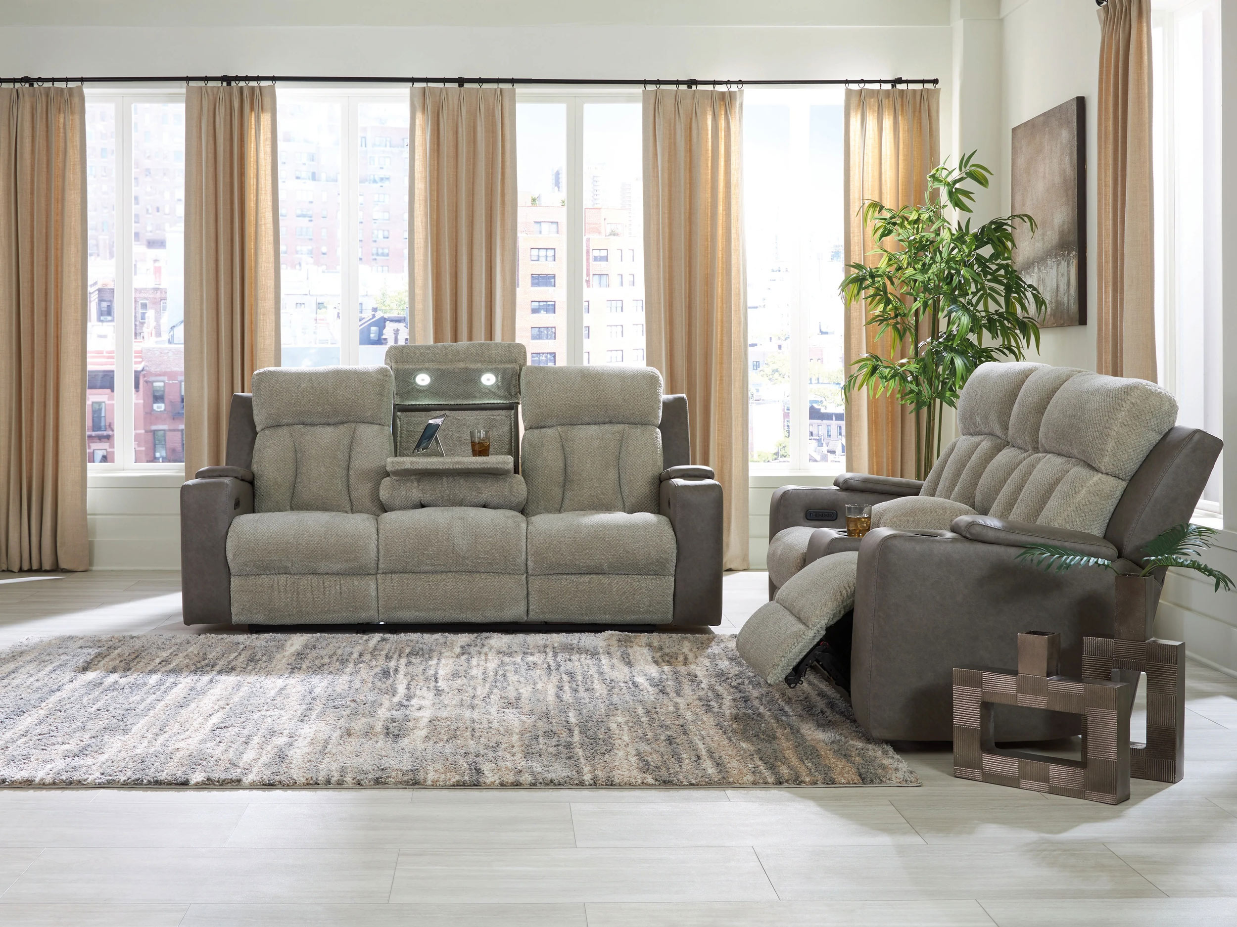 WhipLash Faux Leather Power Reclining Living Room Set