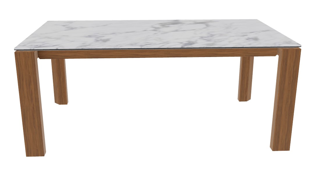 Omnia W70.9"-94.5" Rectangular Ceramic/Wood Veneer Extendable Dining Table