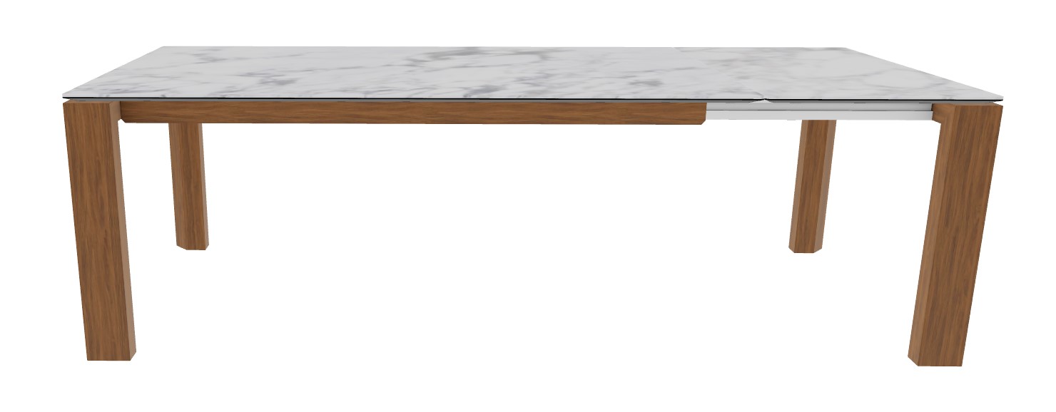 Omnia W70.9"-94.5" Rectangular Ceramic/Wood Veneer Extendable Dining Table