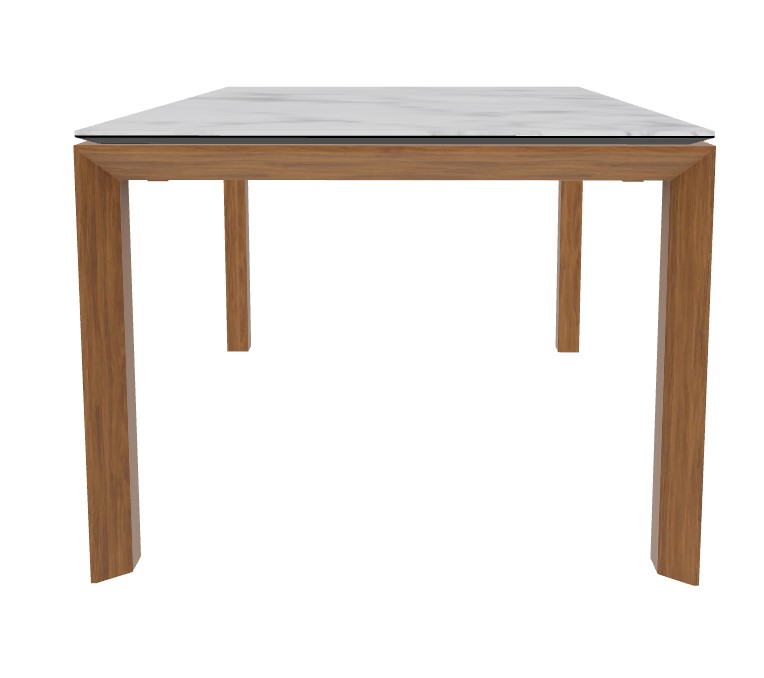 Omnia W70.9"-94.5" Rectangular Ceramic/Wood Veneer Extendable Dining Table