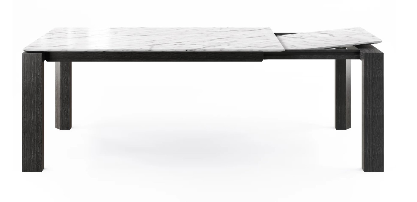 Omnia W70.9"-94.5" Rectangular Ceramic/Wood Veneer Extendable Dining Table
