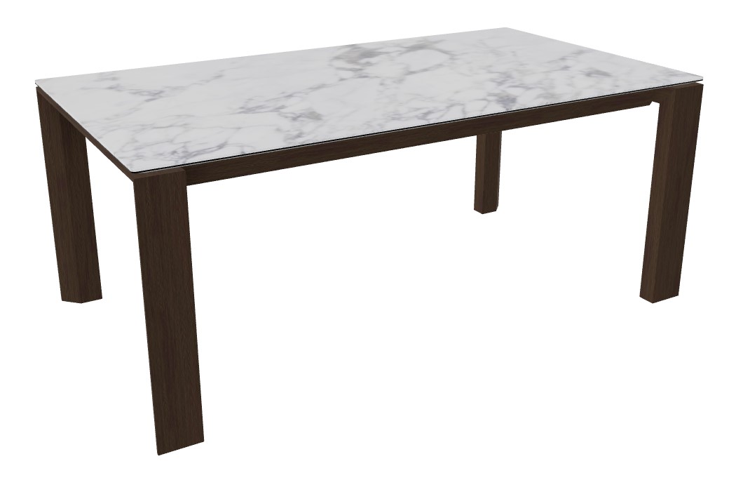 Omnia W70.9"-94.5" Rectangular Ceramic/Wood Veneer Extendable Dining Table