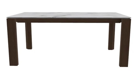 Omnia W70.9"-94.5" Rectangular Ceramic/Wood Veneer Extendable Dining Table