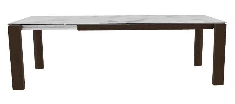 Omnia W70.9"-94.5" Rectangular Ceramic/Wood Veneer Extendable Dining Table