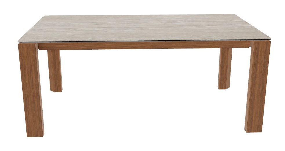 Omnia W70.9"-94.5" Rectangular Ceramic/Wood Veneer Extendable Dining Table