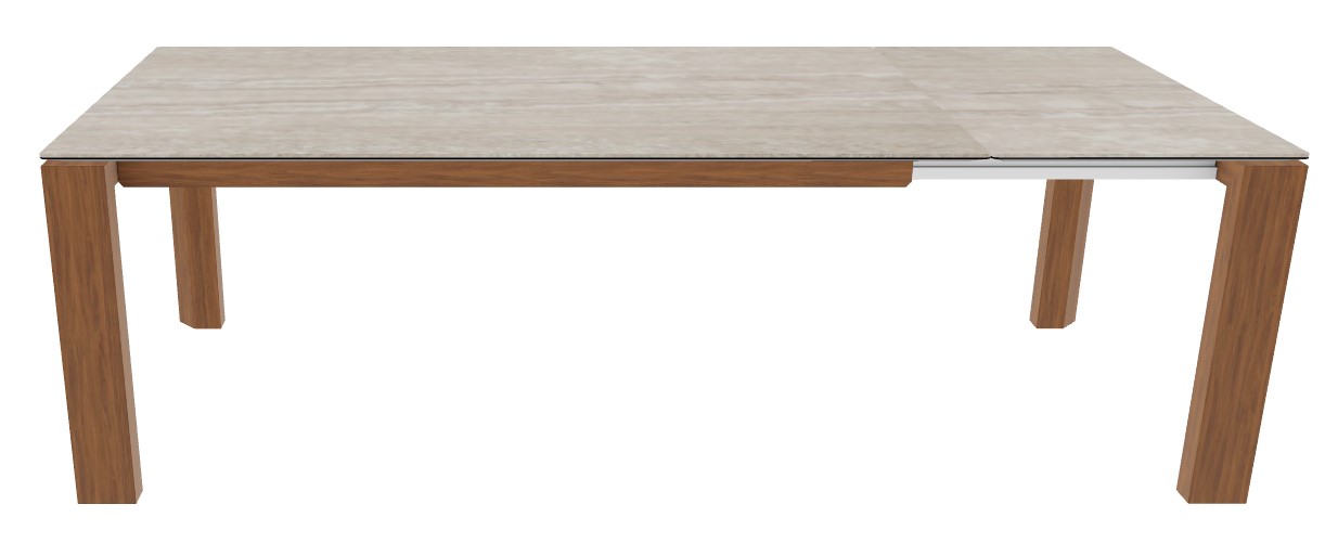 Omnia W70.9"-94.5" Rectangular Ceramic/Wood Veneer Extendable Dining Table