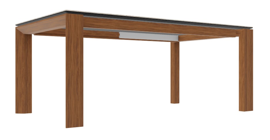 Omnia W70.9"-94.5" Rectangular Ceramic/Wood Veneer Extendable Dining Table