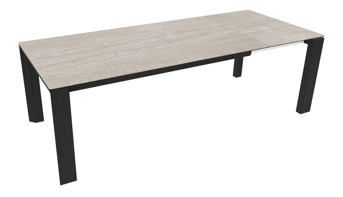 Omnia W70.9"-94.5" Rectangular Ceramic/Wood Veneer Extendable Dining Table