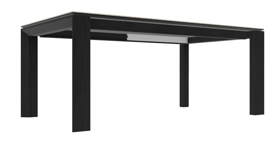 Omnia W70.9"-94.5" Rectangular Ceramic/Wood Veneer Extendable Dining Table