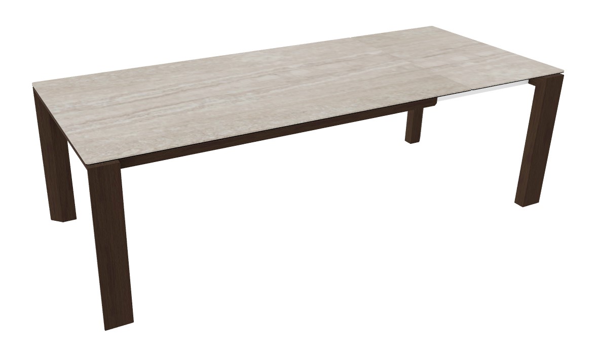 Omnia W70.9"-94.5" Rectangular Ceramic/Wood Veneer Extendable Dining Table