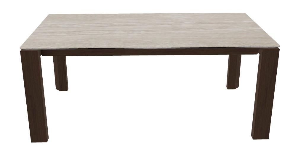 Omnia W70.9"-94.5" Rectangular Ceramic/Wood Veneer Extendable Dining Table
